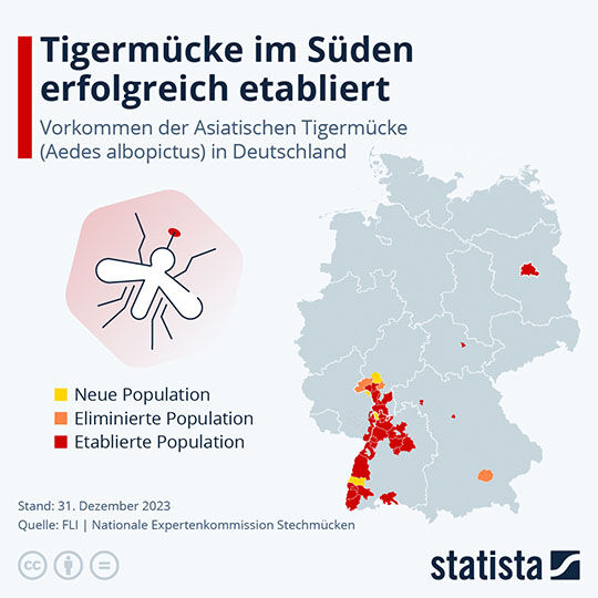 Tigermücke in Deutschland Karte
